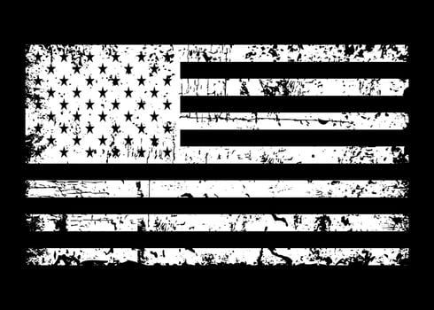 White American Grunge Flag Design. vector