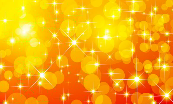 Shiny starry lights on orange background. blur circle. vector