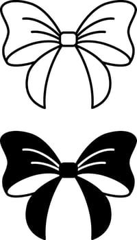 Bow Icons. Black and White Icons. Christmas and Holiday Concept vector