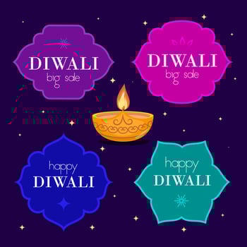 Happy Diwali, festival of light. Big sale. Poster, banner and social media template. Modern concept minimalist design. illustration vector