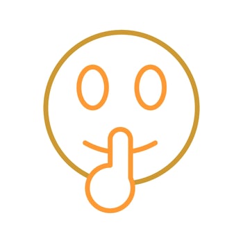Shushing Face Icon Design vector