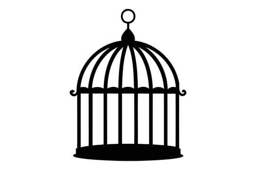 bird cage silhouette vector