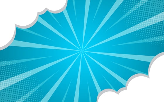 comic background with Cloud, sun burst and halftone vector