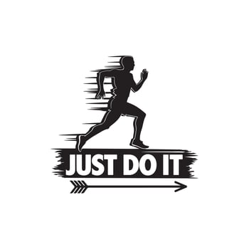 just do it slogan t shirt design silhouette style vector