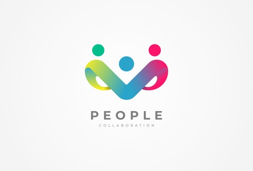 People logo design, Community human Logo with gradient color, people logo design template design element, illustration vector