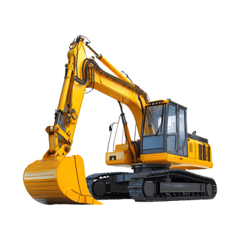 Yellow Excavator Masterpiece Powerful Plotting Machine Isolated for Product Banners and Covers png