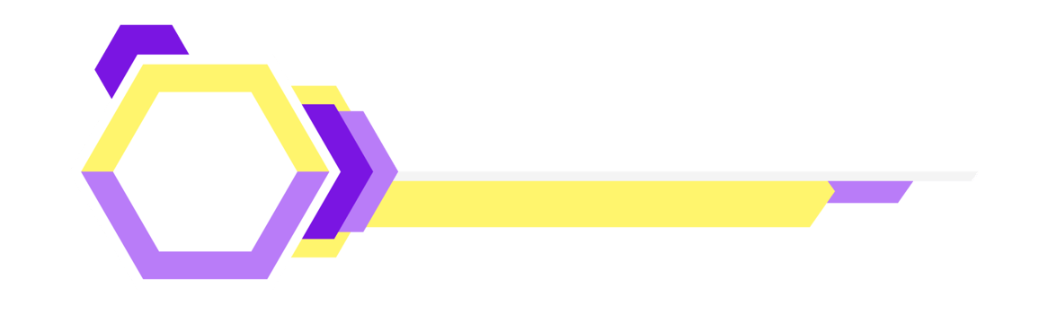Modern futuristic purple yellow hexagon lower third design png
