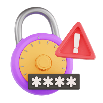 Password Warning 3D Icon Illustration png
