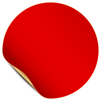 red sticker on transparent background png