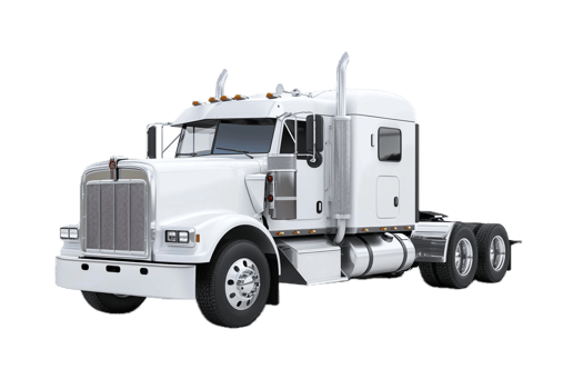 Semi-Truck Tractor with Sleeper and Large Wheels. png