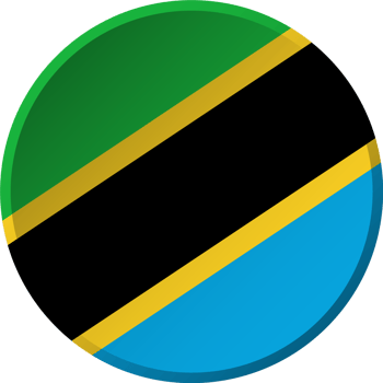 Tanzania flag with circular concave button design png