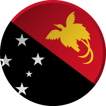 Papua New Guinea flag with circular concave button design png