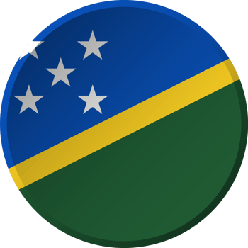 Solomon Islands flag with circular concave button design png