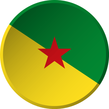 French Guiana flag with circular concave button design png