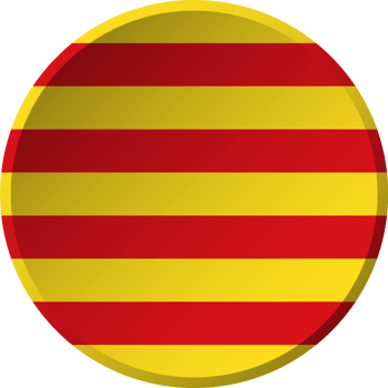Catalonia flag with circular concave button design png