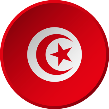 Tunisia flag with circular concave button design png