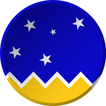 Chilean Antarctic Territory flag with circular concave button design png