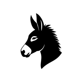 Black and white Donkey logo animal illustration vector