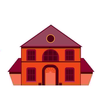 Museum building exterior in flat design. Classic architecture facade. illustration isolated. vector