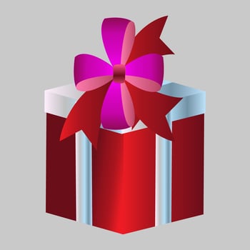 Valentines gift box with red and pink color vector