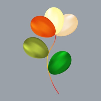 colorful balloons with illustrations vector