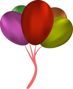 colorful balloons are tied together to form a tree vector