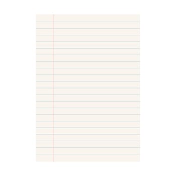 Paper page in flat style. Sheet with lines and grid illustration on isolated background. Blank document sign business concept. vector