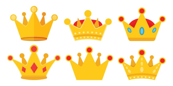 Princess crown icon set in flat style. Queen diadem illustration on isolated background. Luxury tiara sign business concept. vector