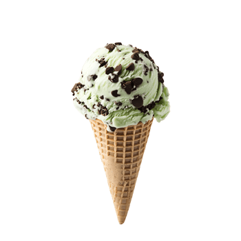 A scoop of ice cream in a cone on transparent background png