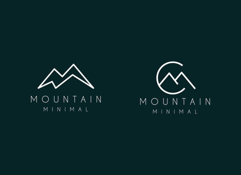 Modern and minimalist mountain logo design vector
