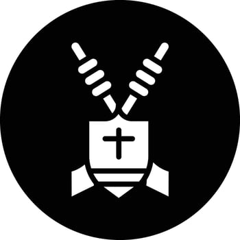 Shield with spear Icon Design Illustration vector
