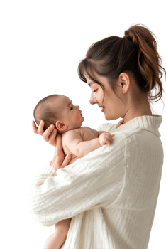 A woman holding a baby in her arms png