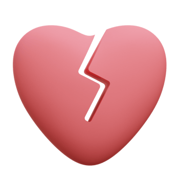 Broken Heart 3D Icon Illustration png