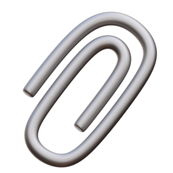 Paper Clip 3D Icon Illustration png