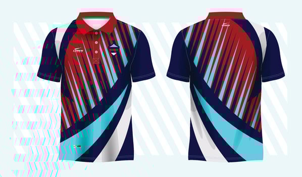 polo jersey shirt and t-shirt design. Illustration. abstract blue and red polo sport shirt sublimation jersey template design vector