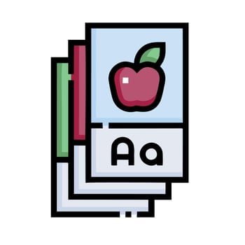 An apple is sitting on top of a stack of books vector