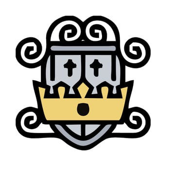 A shield with a crown on it vector