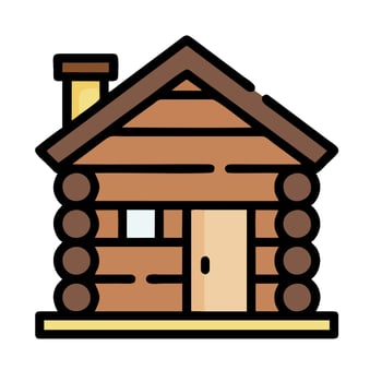 A log cabin icon on a white background vector
