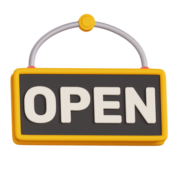 3D Open Sign Icon Illustration png