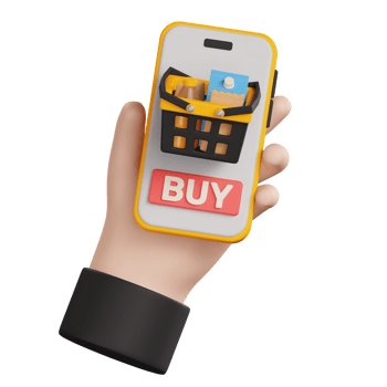 3D Online Shopping Cart Icon Illustration png