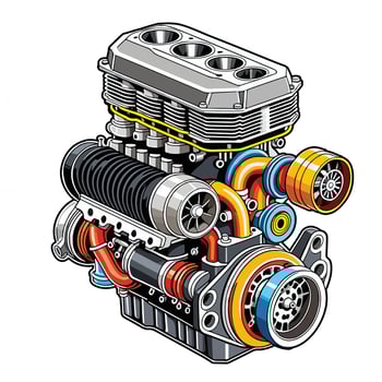 Engine illustration logo clipart vector