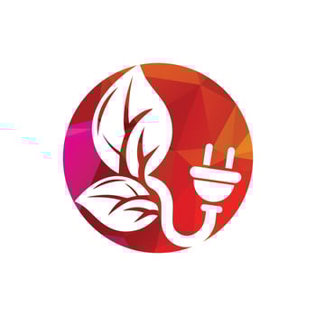 Eco-Friendly Energy Icon with Leaf and Plug Design vector