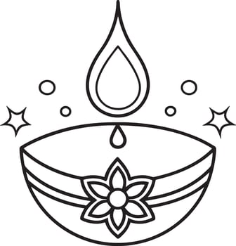 Intricate Diwali Line Art Illustration for the Festival of Lights. vector
