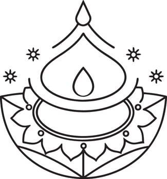 Happy Diwali Festive Line Art for Diwali Celebration. vector