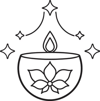 Minimalistic Diwali Line Art A Happy Diwali Illustration. vector