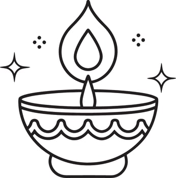 Elegant Diwali Line Art Celebrating Happy Diwali. vector