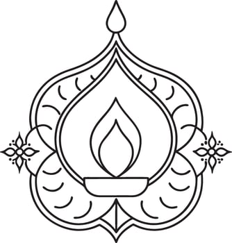 Contemporary Diwali Line Art Set with White Canvas vector