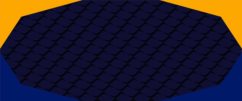 A blue and yellow octagon pattern vector