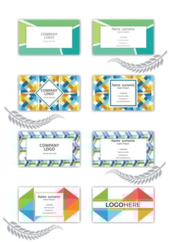 Print a Geometric abstract business card template set. vector