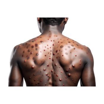Monkey pox Patient, Pox Rash on Back png